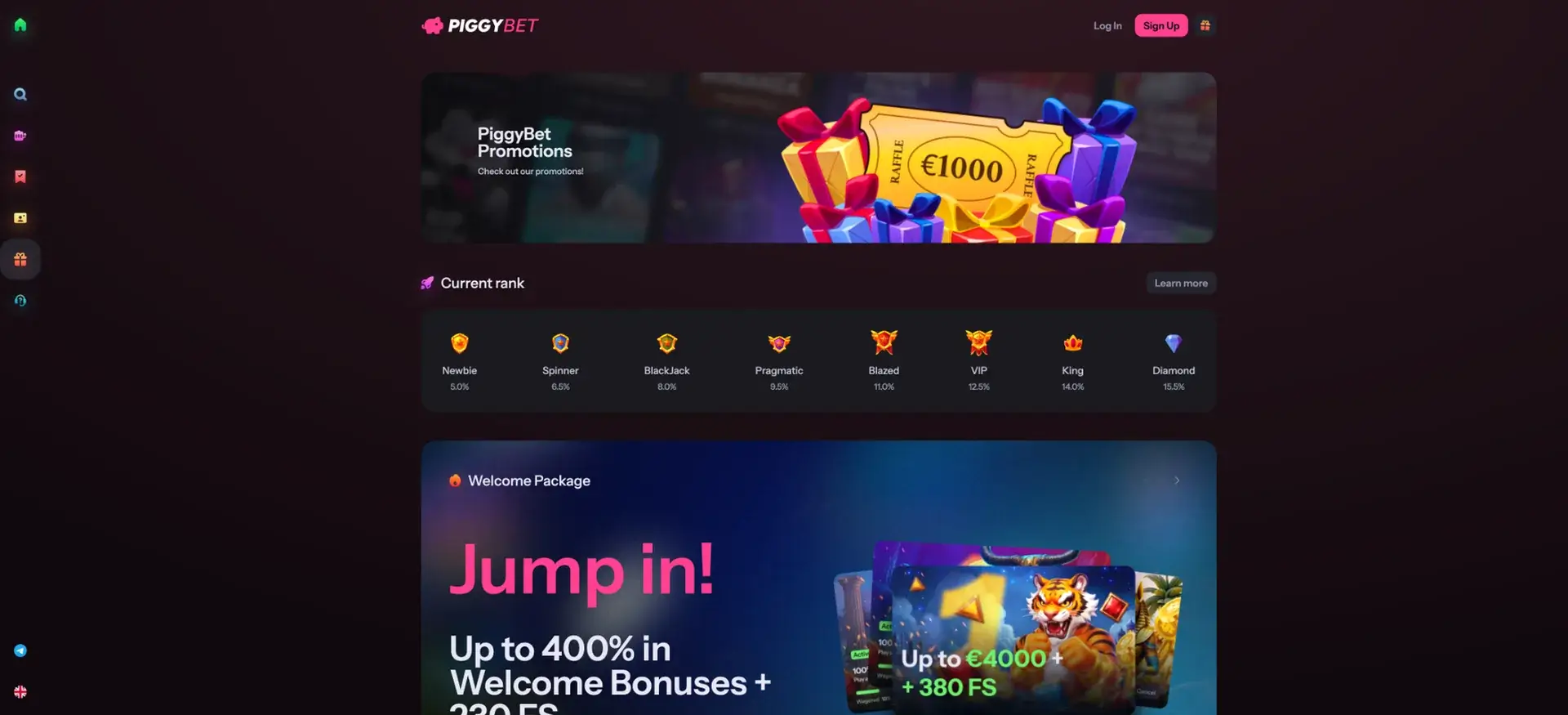 Other PiggyBet promotions – PiggyBet casino screenshot